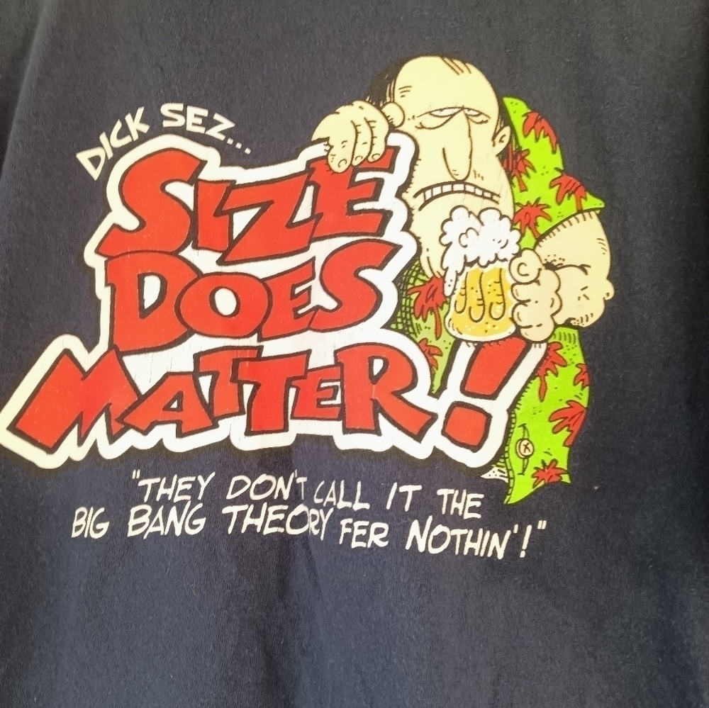 Men's Dick's Navy Blue Graphic T Shirt Size Does Matter Size XL